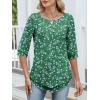 imageANRABESS Womens 34 Sleeve Blouses Dressy Casual Double Layers Shirts Flowy Tunic Top 2026 Spring Beach Vacation ClothesFloral Green