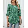imageANRABESS Womens 34 Sleeve Blouses Dressy Casual Double Layers Shirts Flowy Tunic Top 2026 Spring Beach Vacation ClothesFloral Green