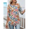imageANRABESS Womens 34 Sleeve Blouses Dressy Casual Double Layers Shirts Flowy Tunic Top 2026 Spring Beach Vacation ClothesFloral Pink