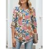 imageANRABESS Womens 34 Sleeve Blouses Dressy Casual Double Layers Shirts Flowy Tunic Top 2026 Spring Beach Vacation ClothesFloral Pink