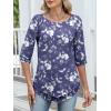 imageANRABESS Womens 34 Sleeve Blouses Dressy Casual Double Layers Shirts Flowy Tunic Top 2026 Spring Beach Vacation ClothesFloral Purple