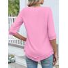 imageANRABESS Womens 34 Sleeve Blouses Dressy Casual Double Layers Shirts Flowy Tunic Top 2026 Spring Beach Vacation ClothesPink