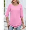 imageANRABESS Womens 34 Sleeve Blouses Dressy Casual Double Layers Shirts Flowy Tunic Top 2026 Spring Beach Vacation ClothesPink