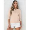 imageANRABESS Womens 34 Sleeve Tops Henley Shirts Casual Trendy Button T Shirts 2026 Summer Basic TunicApricot