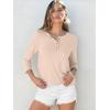 imageANRABESS Womens 34 Sleeve Tops Henley Shirts Casual Trendy Button T Shirts 2026 Summer Basic TunicApricot