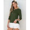 imageANRABESS Womens 34 Sleeve Tops Henley Shirts Casual Trendy Button T Shirts 2026 Summer Basic TunicArmy Green