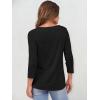imageANRABESS Womens 34 Sleeve Tops Henley Shirts Casual Trendy Button T Shirts 2026 Summer Basic TunicBlack