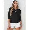 imageANRABESS Womens 34 Sleeve Tops Henley Shirts Casual Trendy Button T Shirts 2026 Summer Basic TunicBlack