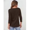 imageANRABESS Womens 34 Sleeve Tops Henley Shirts Casual Trendy Button T Shirts 2026 Summer Basic TunicBrown