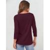 imageANRABESS Womens 34 Sleeve Tops Henley Shirts Casual Trendy Button T Shirts 2026 Summer Basic TunicBurgundy