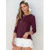 imageANRABESS Womens 34 Sleeve Tops Henley Shirts Casual Trendy Button T Shirts 2026 Summer Basic TunicBurgundy