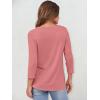 imageANRABESS Womens 34 Sleeve Tops Henley Shirts Casual Trendy Button T Shirts 2026 Summer Basic TunicCoral Pink
