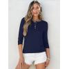 imageANRABESS Womens 34 Sleeve Tops Henley Shirts Casual Trendy Button T Shirts 2026 Summer Basic TunicDark Blue