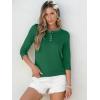 imageANRABESS Womens 34 Sleeve Tops Henley Shirts Casual Trendy Button T Shirts 2026 Summer Basic TunicGreen