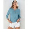 imageANRABESS Womens 34 Sleeve Tops Henley Shirts Casual Trendy Button T Shirts 2026 Summer Basic TunicLake Blue