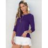 imageANRABESS Womens 34 Sleeve Tops Henley Shirts Casual Trendy Button T Shirts 2026 Summer Basic TunicPurple