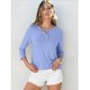 imageANRABESS Womens 34 Sleeve Tops Henley Shirts Casual Trendy Button T Shirts 2026 Summer Basic TunicSky Blue