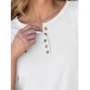 imageANRABESS Womens 34 Sleeve Tops Henley Shirts Casual Trendy Button T Shirts 2026 Summer Basic TunicWhite