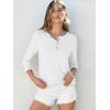 imageANRABESS Womens 34 Sleeve Tops Henley Shirts Casual Trendy Button T Shirts 2026 Summer Basic TunicWhite