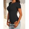 imageANRABESS Womens Bodysuits Short Sleeve Crew Neck Slim Fit Casual Tops Ribbed Knit Soft Basic Tee Shirts Trendy Outfits 2026Black