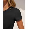 imageANRABESS Womens Bodysuits Short Sleeve Crew Neck Slim Fit Casual Tops Ribbed Knit Soft Basic Tee Shirts Trendy Outfits 2026Black