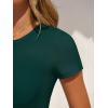 imageANRABESS Womens Bodysuits Short Sleeve Crew Neck Slim Fit Casual Tops Ribbed Knit Soft Basic Tee Shirts Trendy Outfits 2026Deep Green