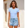imageANRABESS Womens Bodysuits Short Sleeve Crew Neck Slim Fit Casual Tops Ribbed Knit Soft Basic Tee Shirts Trendy Outfits 2026Light Blue
