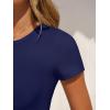 imageANRABESS Womens Bodysuits Short Sleeve Crew Neck Slim Fit Casual Tops Ribbed Knit Soft Basic Tee Shirts Trendy Outfits 2026Navy Blue