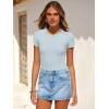 imageANRABESS Womens Bodysuits Short Sleeve Crew Neck Slim Fit Casual Tops Ribbed Knit Soft Basic Tee Shirts Trendy Outfits 2026Sky Blue