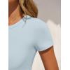 imageANRABESS Womens Bodysuits Short Sleeve Crew Neck Slim Fit Casual Tops Ribbed Knit Soft Basic Tee Shirts Trendy Outfits 2026Sky Blue