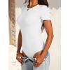 imageANRABESS Womens Bodysuits Short Sleeve Crew Neck Slim Fit Casual Tops Ribbed Knit Soft Basic Tee Shirts Trendy Outfits 2026White