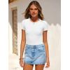 imageANRABESS Womens Bodysuits Short Sleeve Crew Neck Slim Fit Casual Tops Ribbed Knit Soft Basic Tee Shirts Trendy Outfits 2026White