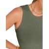 imageANRABESS Womens Crop Tank Tops High Neck Sleeveless Ribbed Knit Slim Fit Shirts 2026 Summer Casual Basic Workout ClothesArmy Green