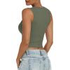 imageANRABESS Womens Crop Tank Tops High Neck Sleeveless Ribbed Knit Slim Fit Shirts 2026 Summer Casual Basic Workout ClothesArmy Green