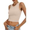 imageANRABESS Womens Crop Tank Tops High Neck Sleeveless Ribbed Knit Slim Fit Shirts 2026 Summer Casual Basic Workout ClothesBeige