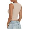 imageANRABESS Womens Crop Tank Tops High Neck Sleeveless Ribbed Knit Slim Fit Shirts 2026 Summer Casual Basic Workout ClothesBeige