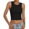 imageANRABESS Womens Crop Tank Tops High Neck Sleeveless Ribbed Knit Slim Fit Shirts 2026 Summer Casual Basic Workout ClothesBlack
