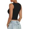 imageANRABESS Womens Crop Tank Tops High Neck Sleeveless Ribbed Knit Slim Fit Shirts 2026 Summer Casual Basic Workout ClothesBlack