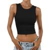imageANRABESS Womens Crop Tank Tops High Neck Sleeveless Ribbed Knit Slim Fit Shirts 2026 Summer Casual Basic Workout ClothesBlack