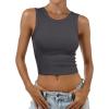 imageANRABESS Womens Crop Tank Tops High Neck Sleeveless Ribbed Knit Slim Fit Shirts 2026 Summer Casual Basic Workout ClothesCharcoal