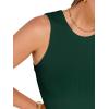 imageANRABESS Womens Crop Tank Tops High Neck Sleeveless Ribbed Knit Slim Fit Shirts 2026 Summer Casual Basic Workout ClothesDeep Green