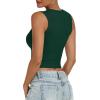 imageANRABESS Womens Crop Tank Tops High Neck Sleeveless Ribbed Knit Slim Fit Shirts 2026 Summer Casual Basic Workout ClothesDeep Green