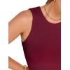 imageANRABESS Womens Crop Tank Tops High Neck Sleeveless Ribbed Knit Slim Fit Shirts 2026 Summer Casual Basic Workout ClothesDeep Red