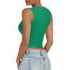 imageANRABESS Womens Crop Tank Tops High Neck Sleeveless Ribbed Knit Slim Fit Shirts 2026 Summer Casual Basic Workout ClothesGreen
