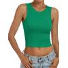 imageANRABESS Womens Crop Tank Tops High Neck Sleeveless Ribbed Knit Slim Fit Shirts 2026 Summer Casual Basic Workout ClothesGreen