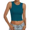 imageANRABESS Womens Crop Tank Tops High Neck Sleeveless Ribbed Knit Slim Fit Shirts 2026 Summer Casual Basic Workout ClothesIndigo