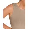 imageANRABESS Womens Crop Tank Tops High Neck Sleeveless Ribbed Knit Slim Fit Shirts 2026 Summer Casual Basic Workout ClothesLight Camel