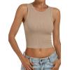 imageANRABESS Womens Crop Tank Tops High Neck Sleeveless Ribbed Knit Slim Fit Shirts 2026 Summer Casual Basic Workout ClothesLight Camel
