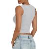 imageANRABESS Womens Crop Tank Tops High Neck Sleeveless Ribbed Knit Slim Fit Shirts 2026 Summer Casual Basic Workout ClothesLight Gray