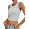 imageANRABESS Womens Crop Tank Tops High Neck Sleeveless Ribbed Knit Slim Fit Shirts 2026 Summer Casual Basic Workout ClothesLight Gray